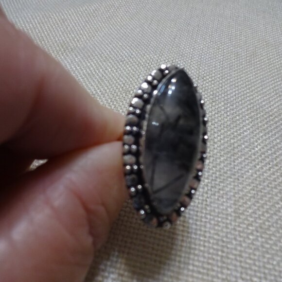 Beautiful TOURMALINE QUARTZ Handmade Sterling 925 Ring Size 7 #675C - Picture 3 of 3
